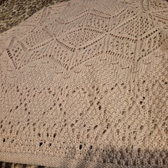 Forever 21 Pink Crochet Balloon Sleeve Top XS Like New - Picture 7 of 11